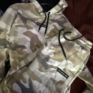 Hollister Beige and White Camo Hoodie